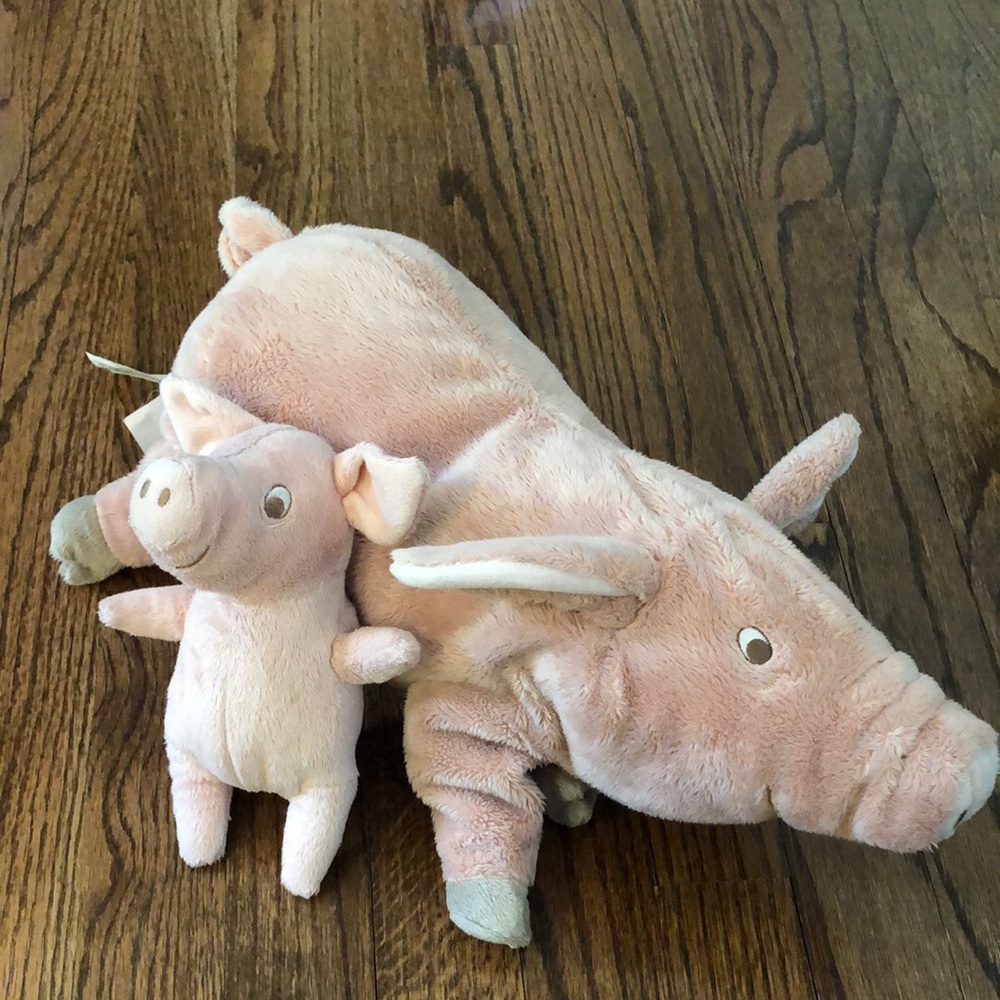 MOTHER AND BABY PIG - Adorable Pink Pig Plush Toy Set